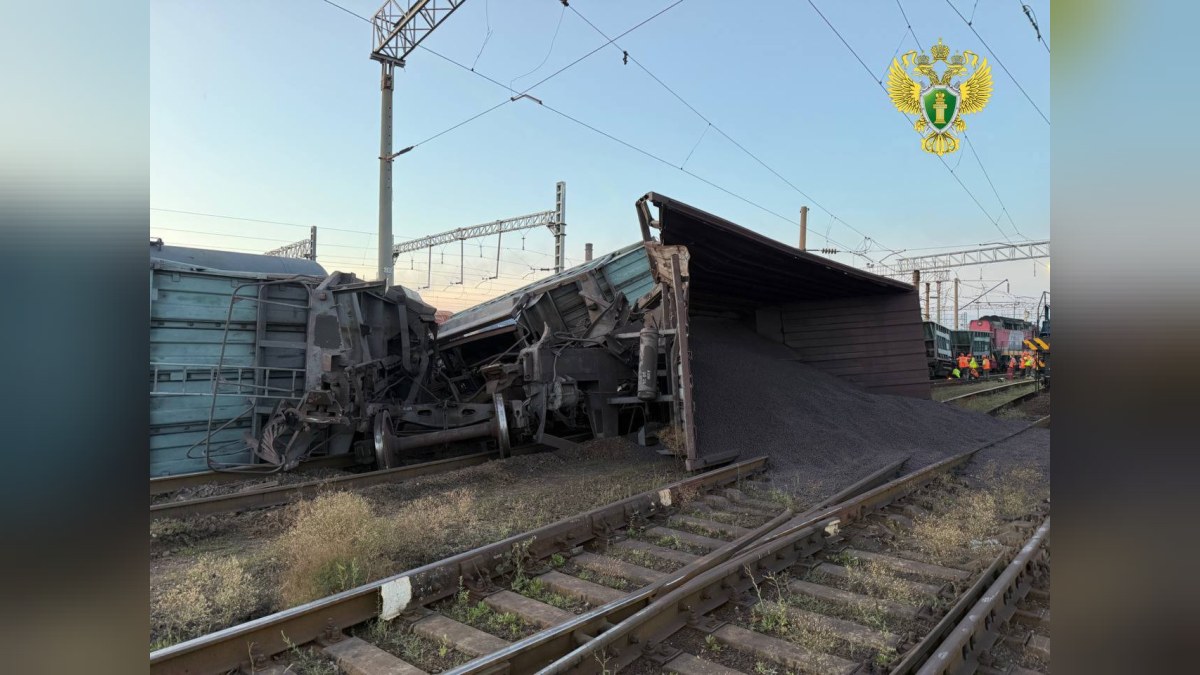 В Оренбургской области семь грузовых вагонов сошли с рельсов